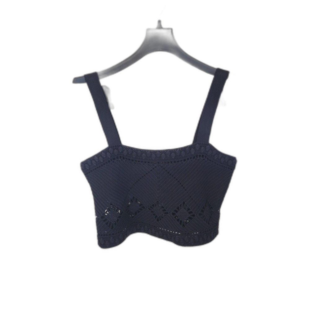 NWT Maje Black Crochet Knit Crop Top